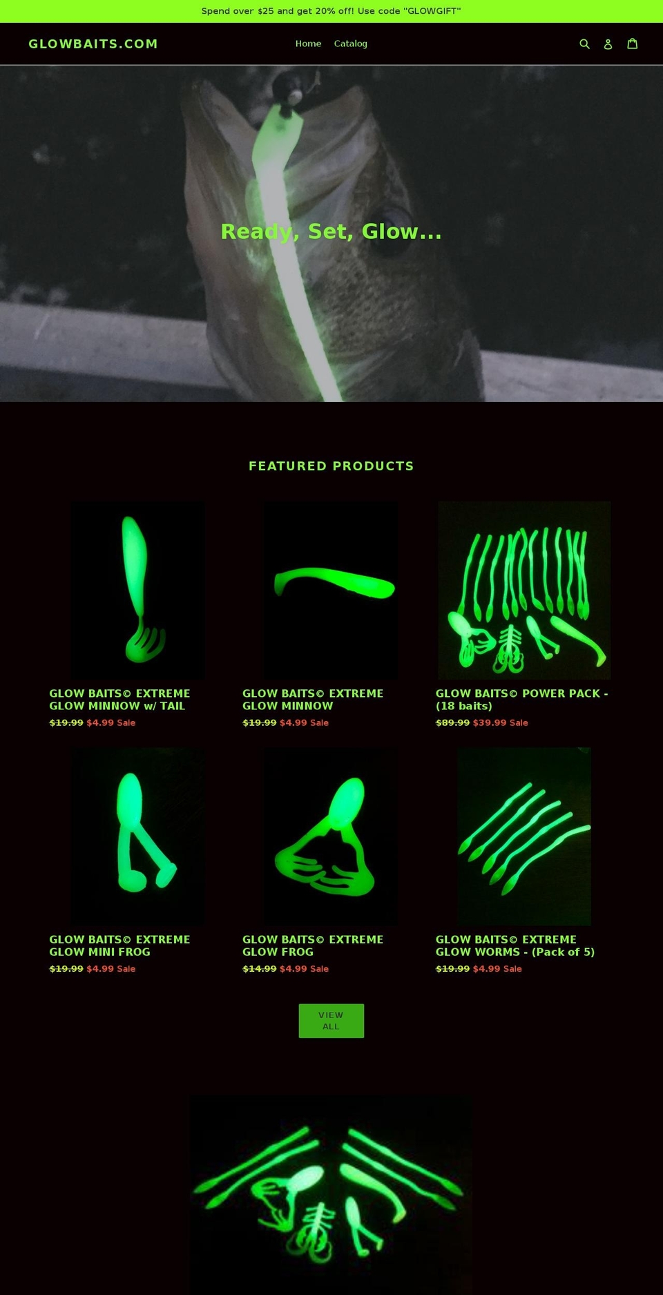 glowbaits.com — Shopify storefront screenshot