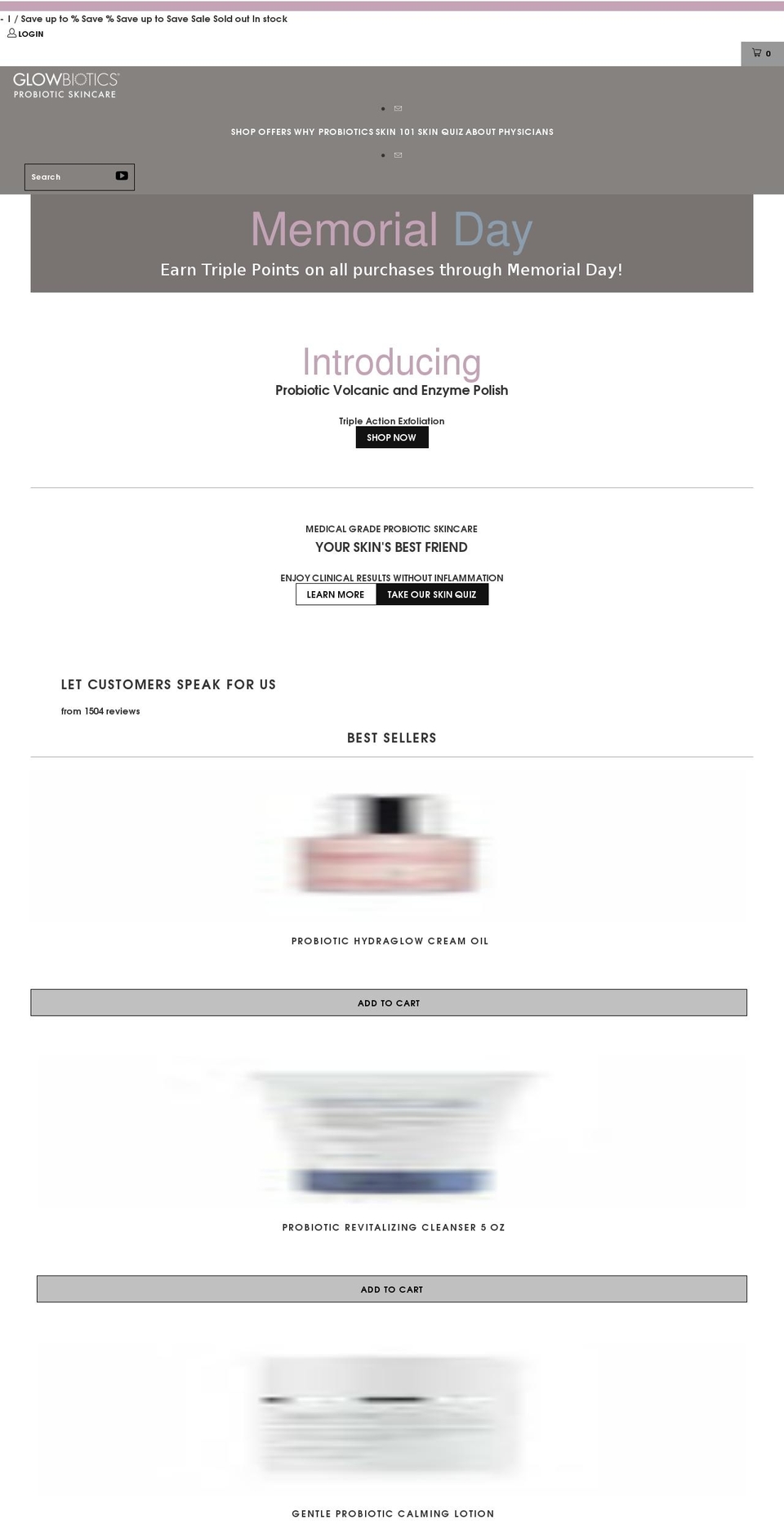 glowbiotics.com shopify website screenshot