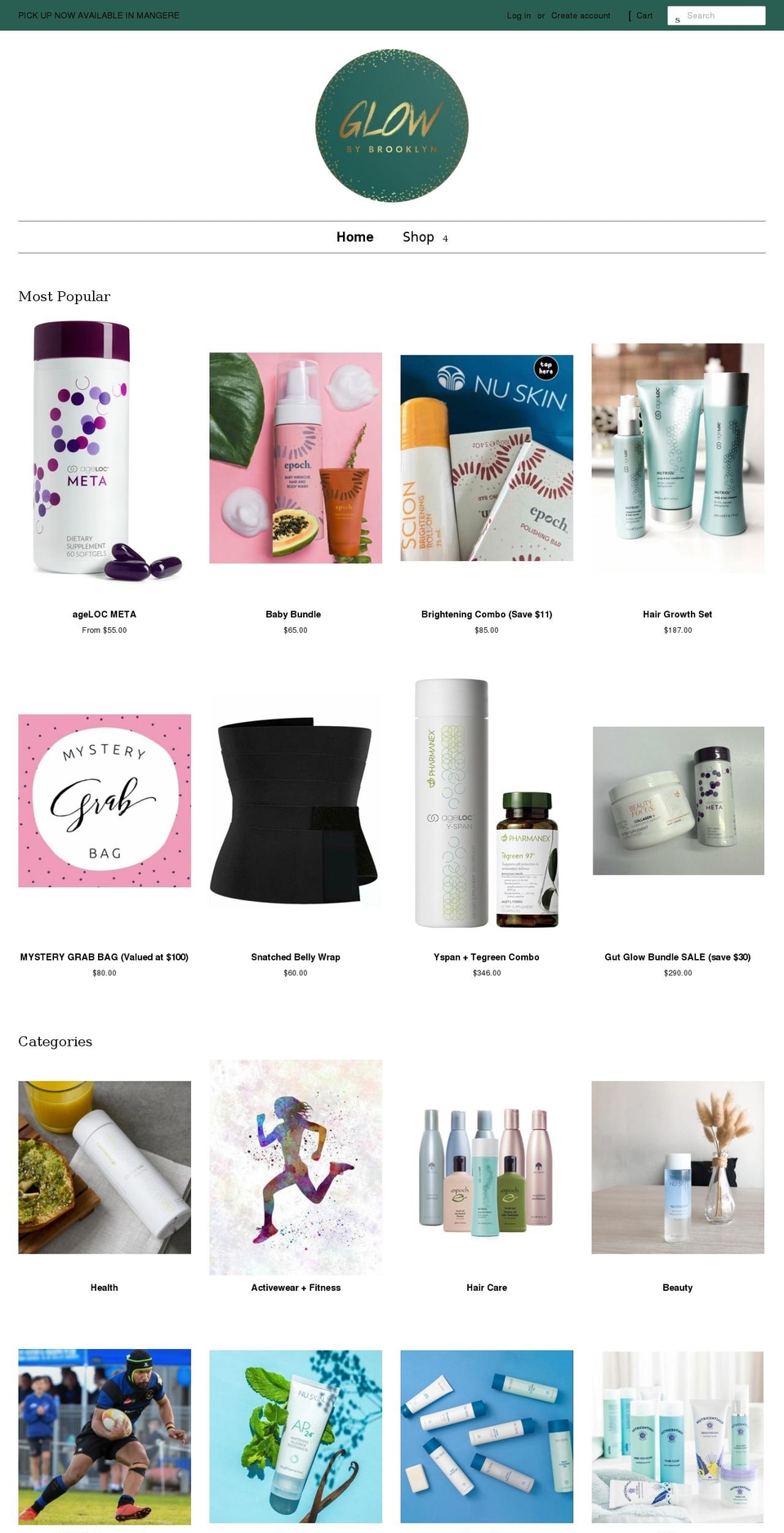 glowbybrooklyn.com shopify website screenshot