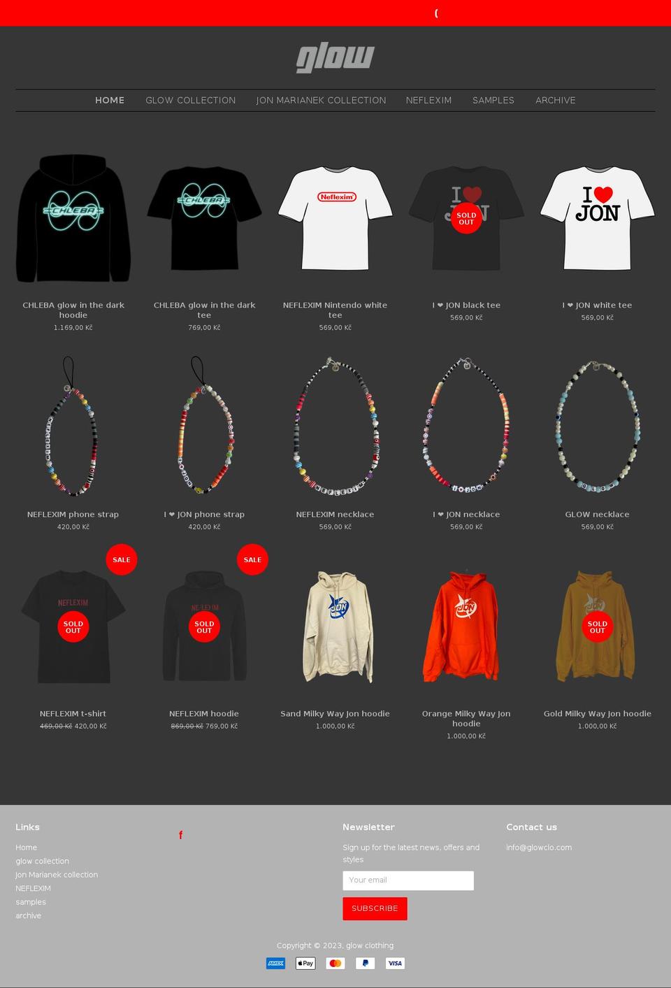 glowclo.com shopify website screenshot