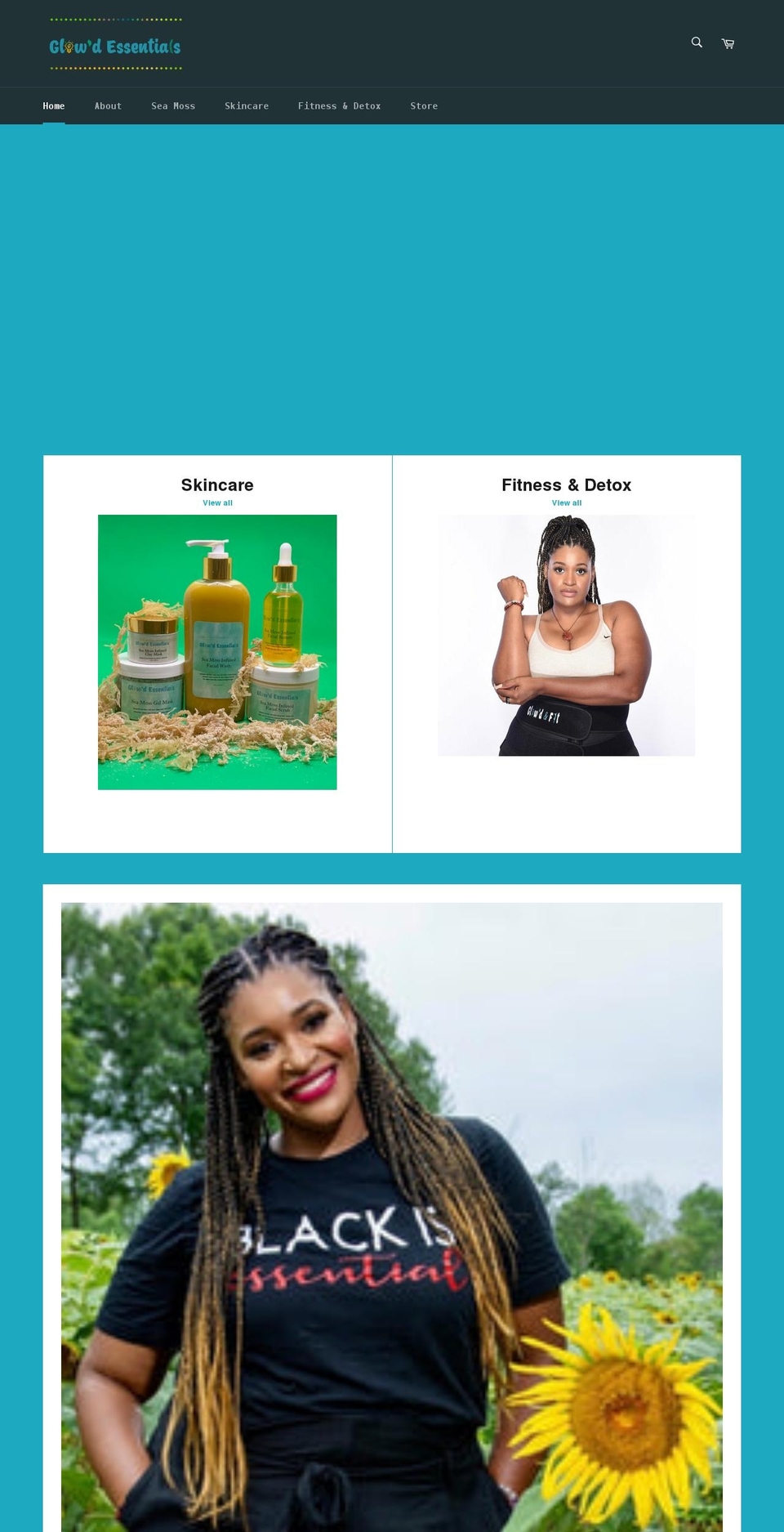 glowdessentials.com shopify website screenshot