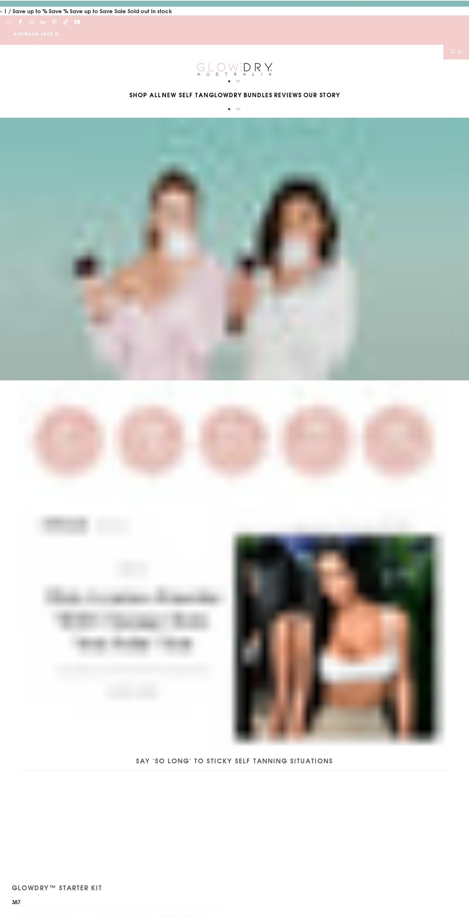 glowdryaustralia.com.au shopify website screenshot