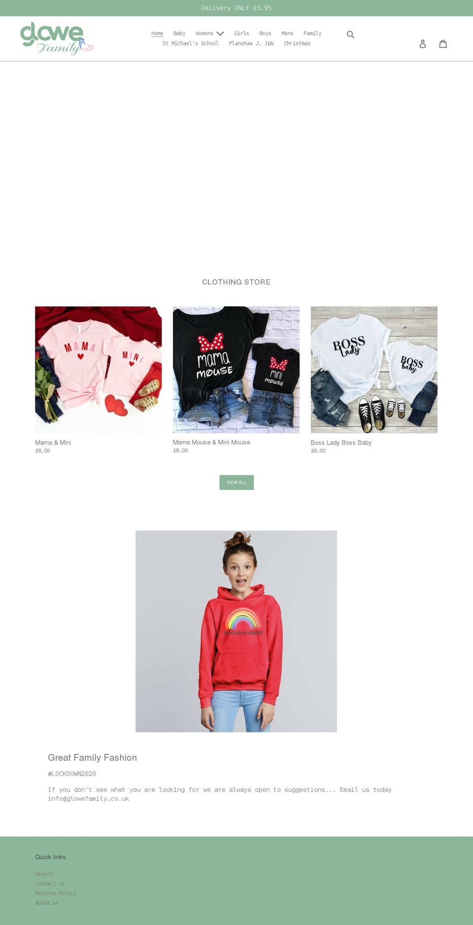 glowefamily.co.uk shopify website screenshot