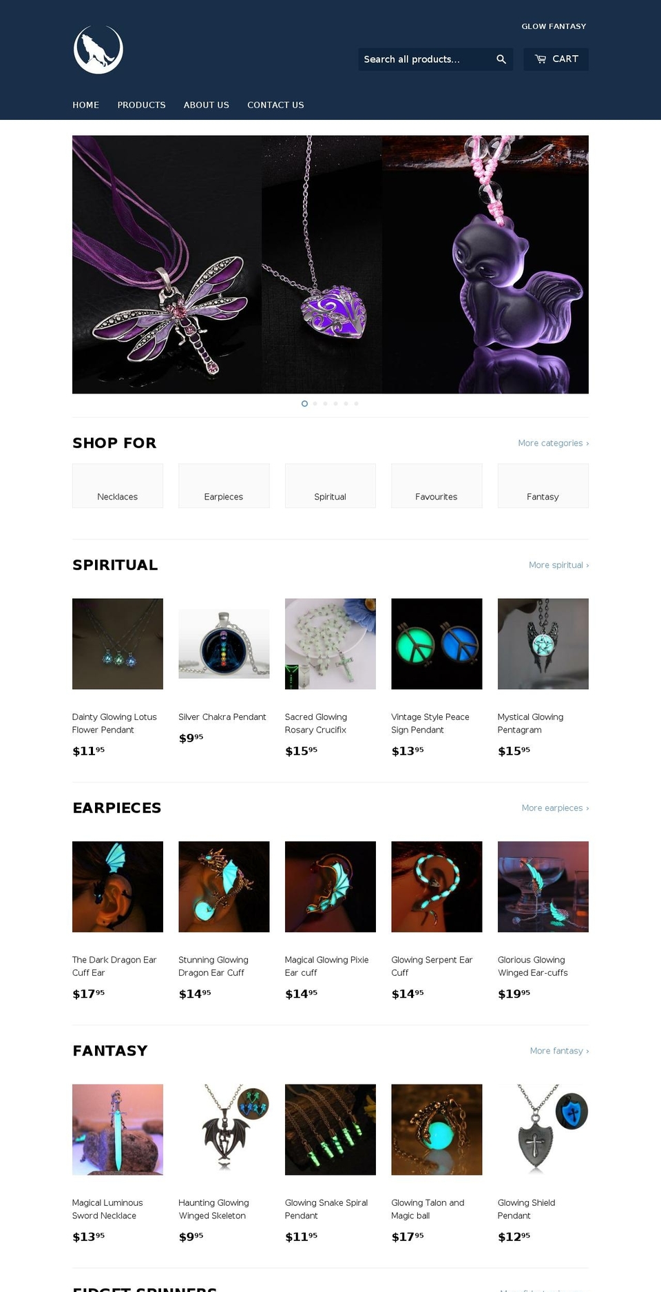 glowfantasy.com — Shopify storefront screenshot