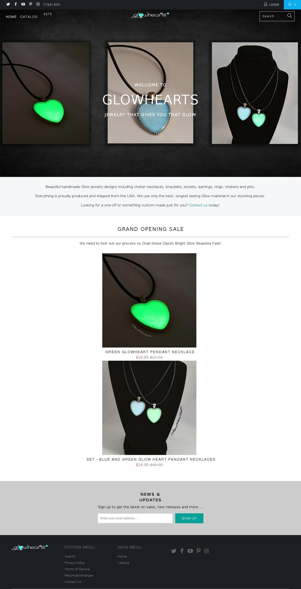 glowhearts.com shopify website screenshot