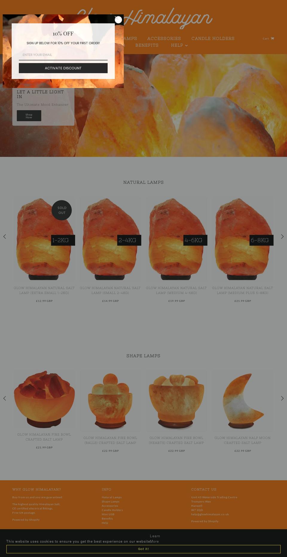 glowhimalayan.co.uk shopify website screenshot