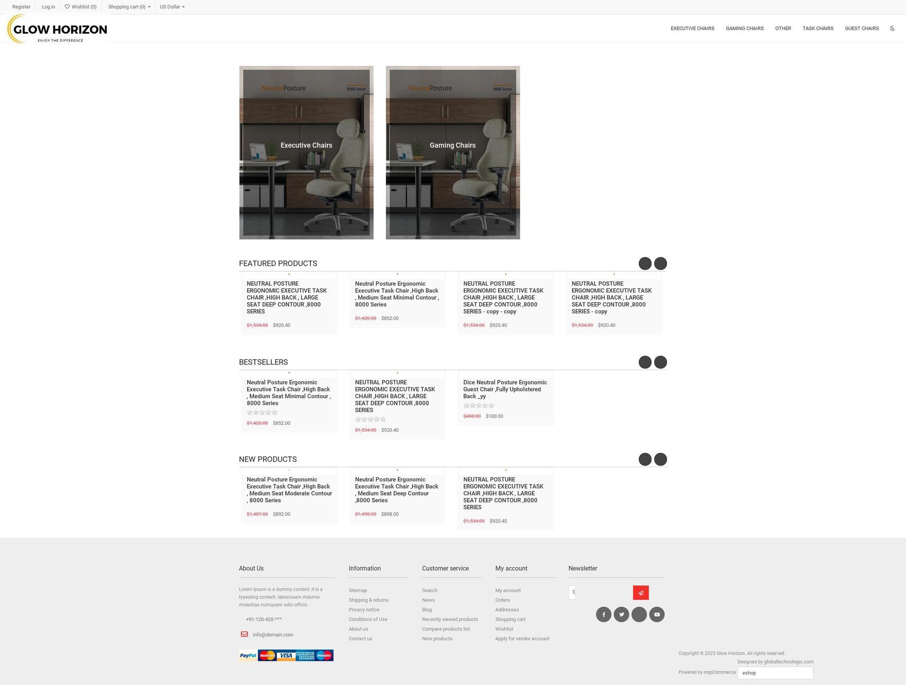 glowhorizon.com — Shopify storefront screenshot