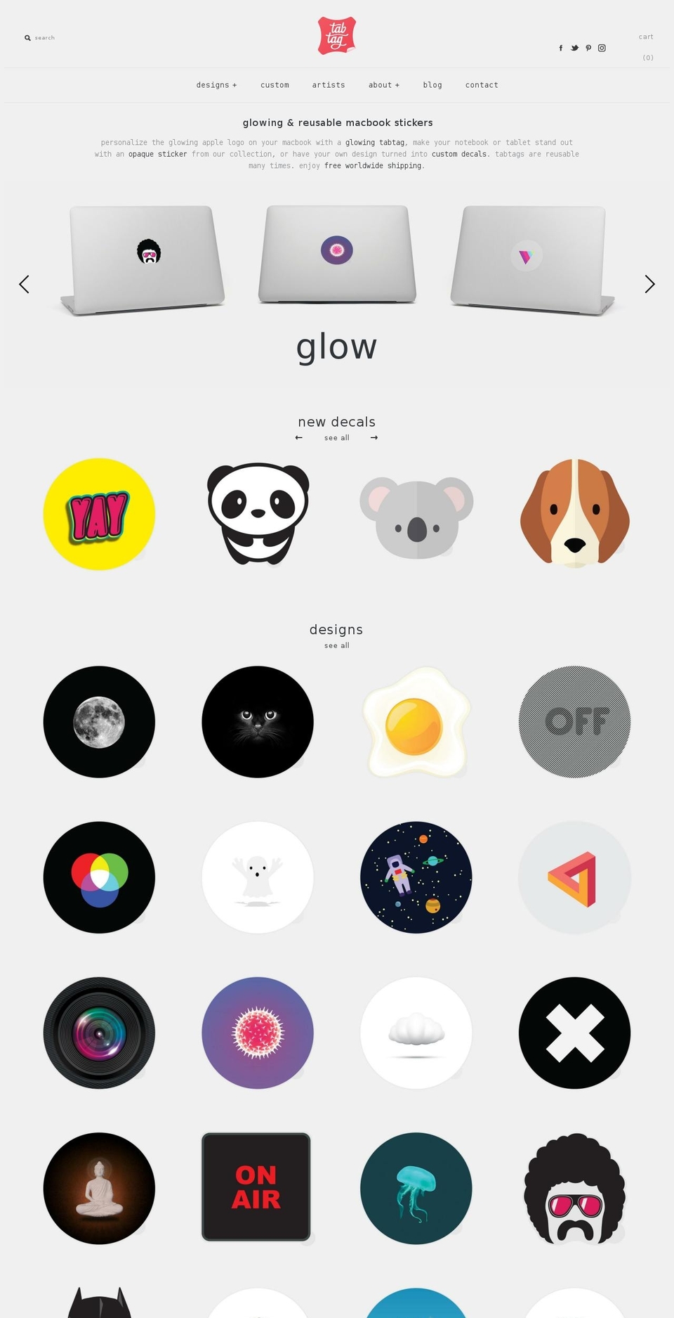 glowing-macbook-sticker.com — Shopify storefront screenshot