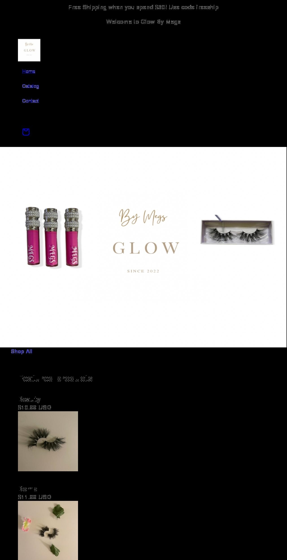 glowingbeaute.com shopify website screenshot