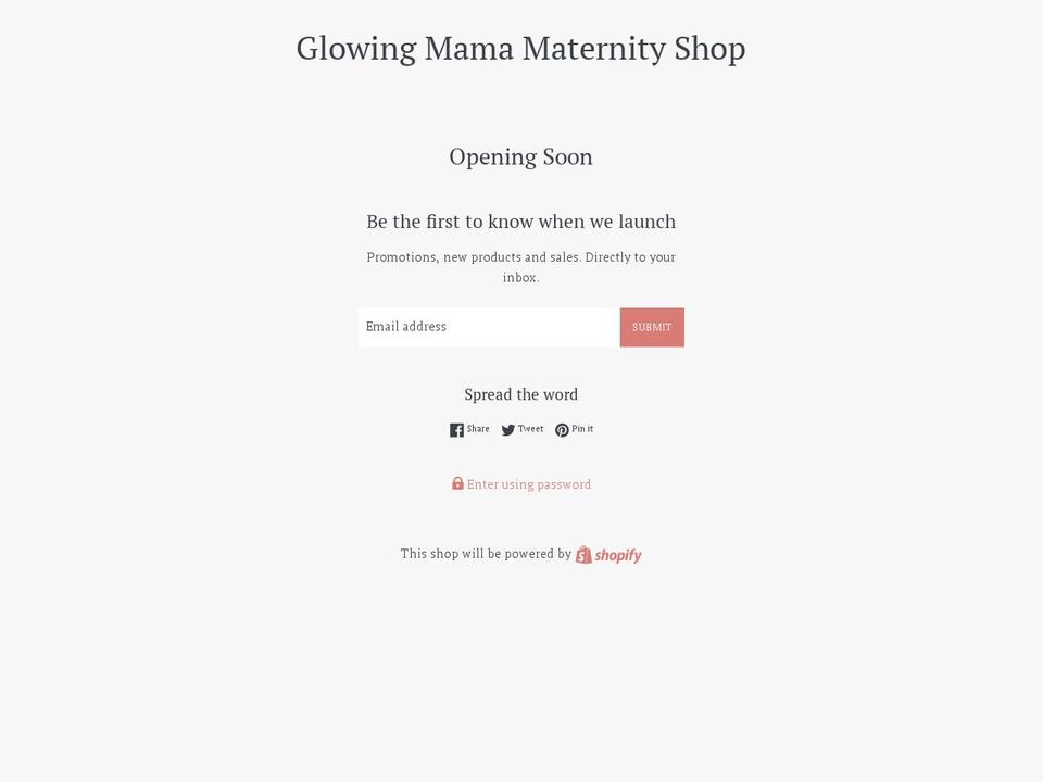 glowingmamamaternityshop.com — Shopify storefront screenshot