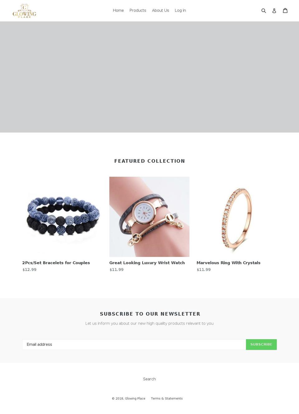 glowingplace.com — Shopify storefront screenshot