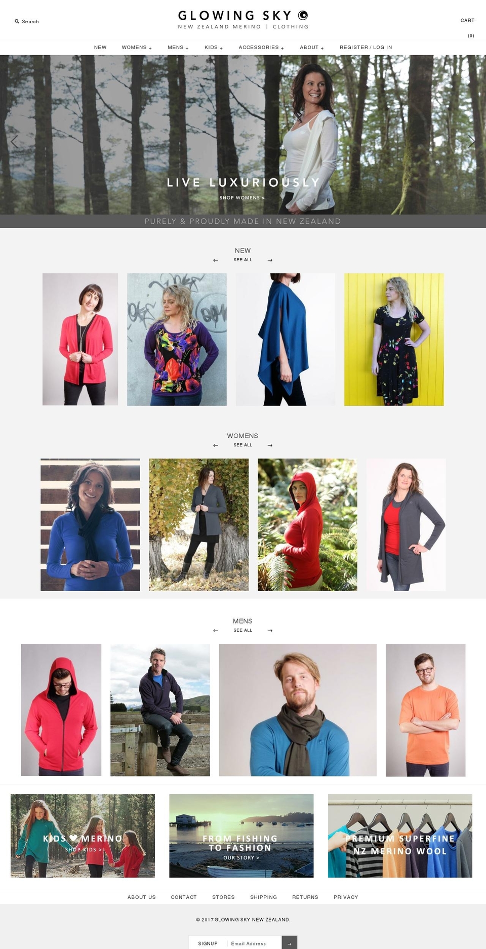 glowingsky.com shopify website screenshot