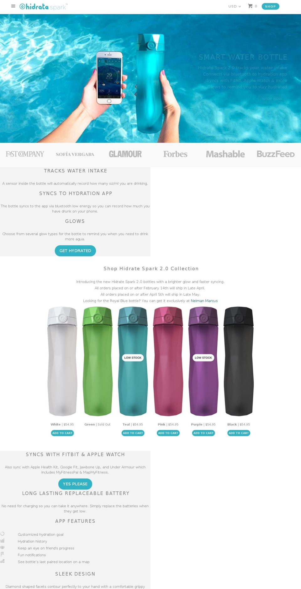 Production - Code Shopify theme site example glowingwaterbottle.com