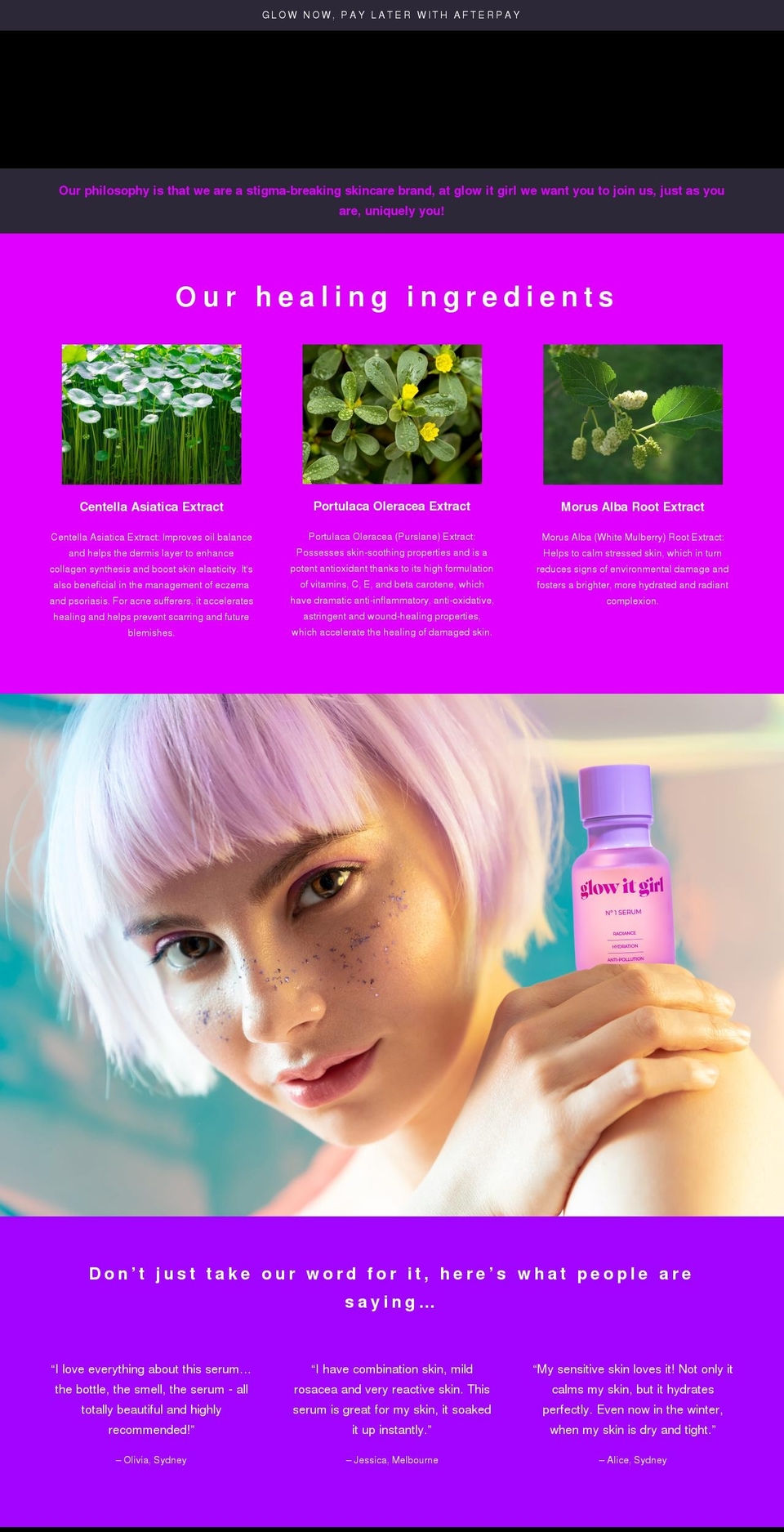 glowitgirl.com shopify website screenshot