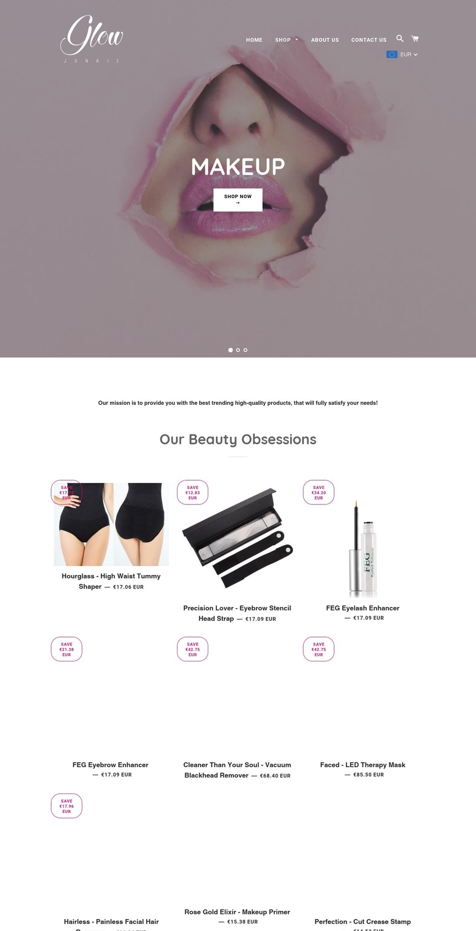 glowjunkie.com — Shopify storefront screenshot
