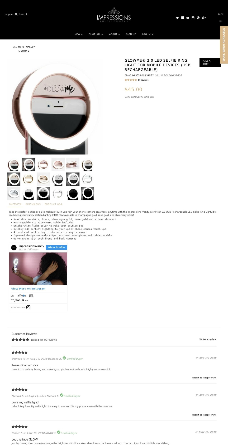 glowmeselfie.com shopify website screenshot
