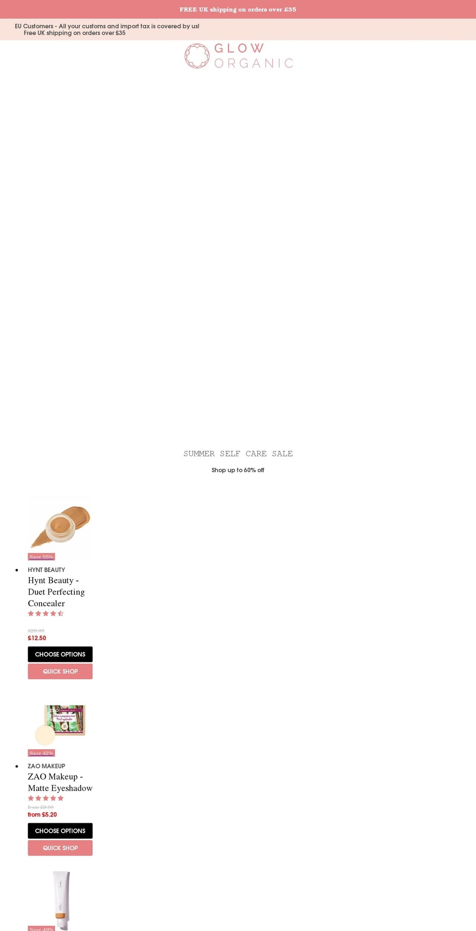 gloworganic.co.uk shopify website screenshot