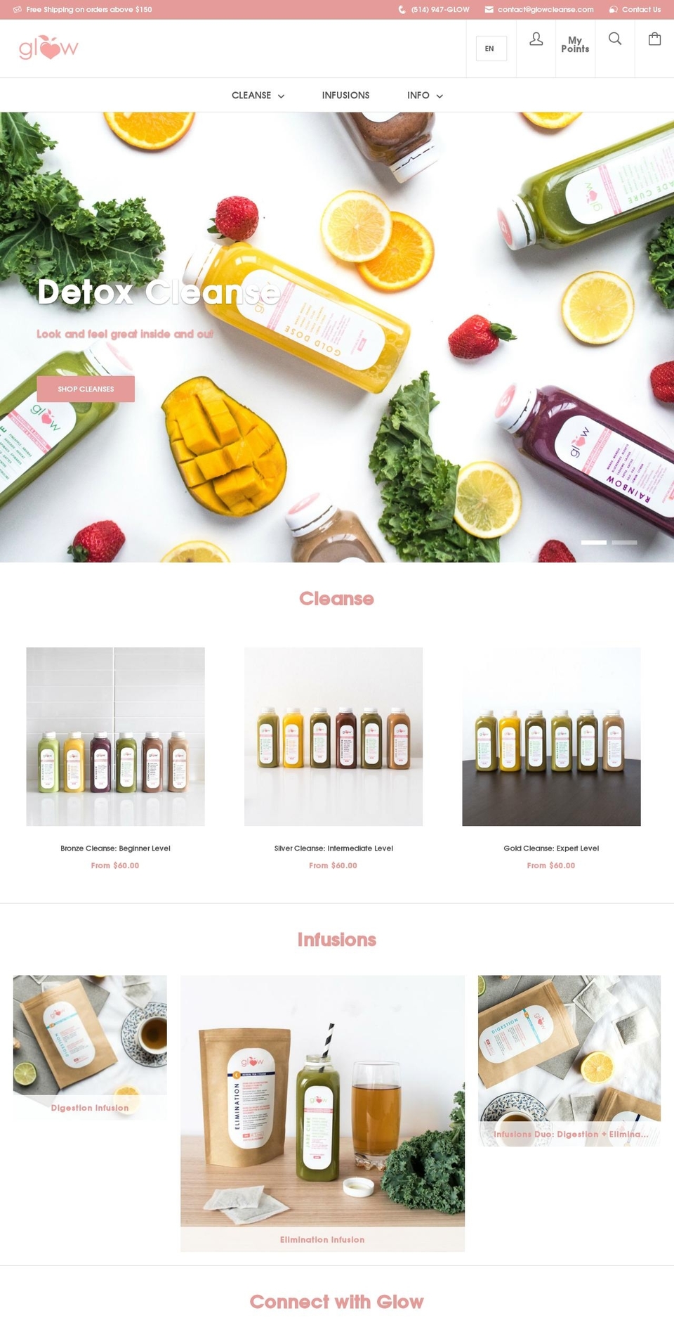 glowsmoothies.com shopify website screenshot