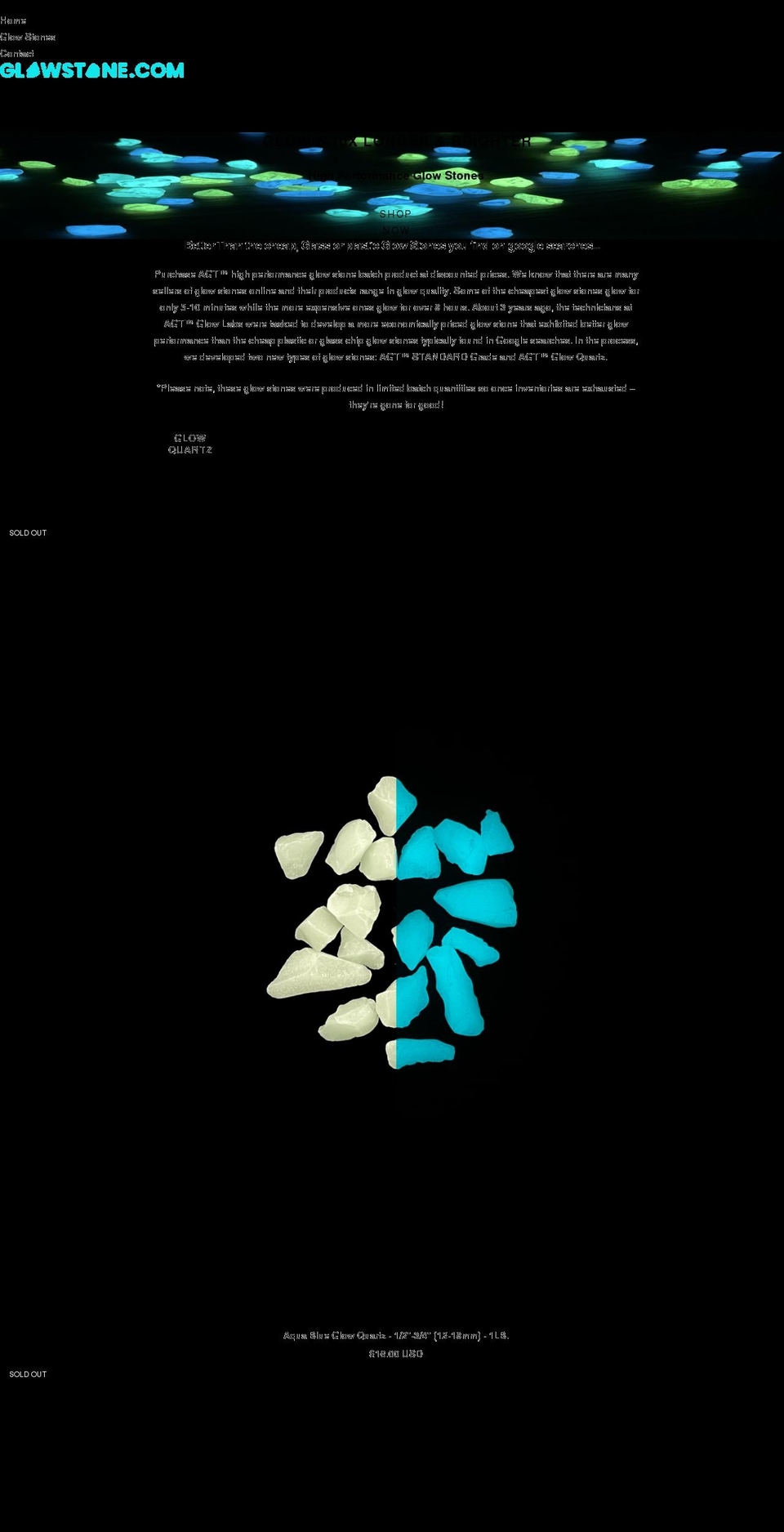 glowstone.com shopify website screenshot