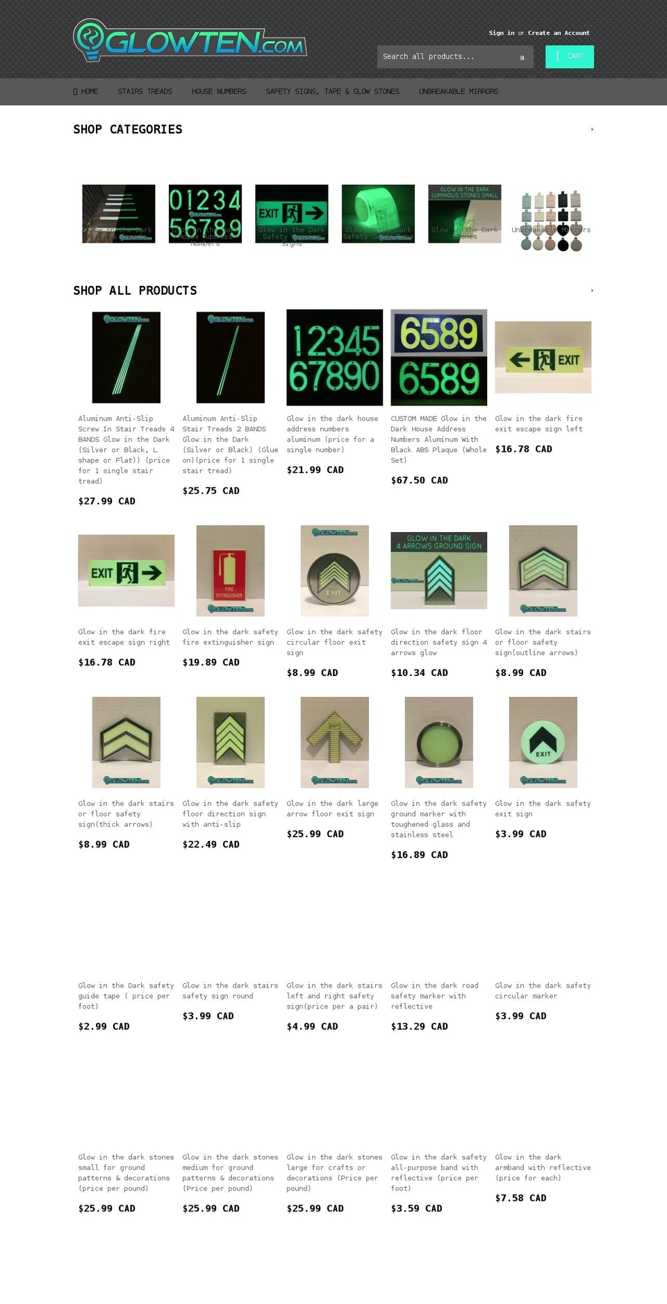 glowten.com shopify website screenshot