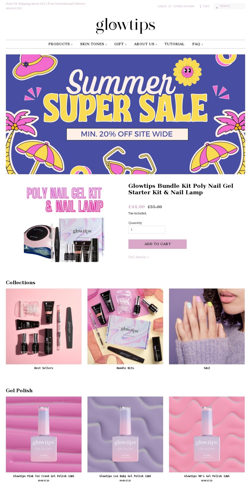 glowtips.co.uk shopify website screenshot