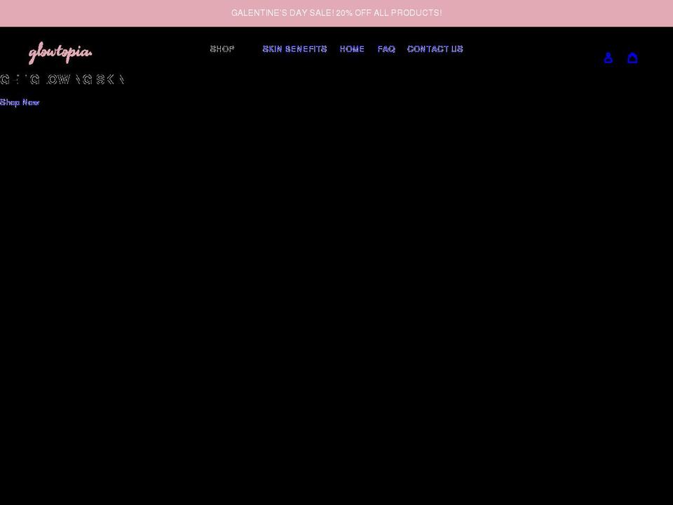 glowtopia.co.za shopify website screenshot