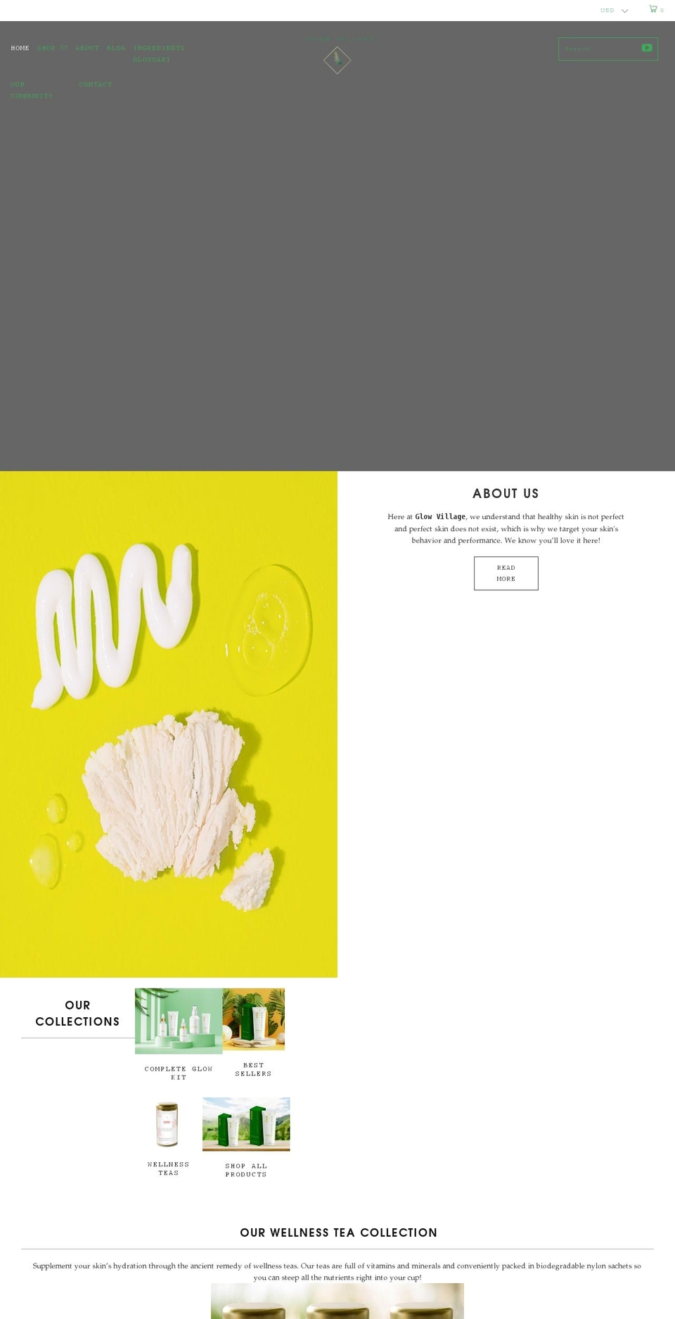 glowvillage.com shopify website screenshot