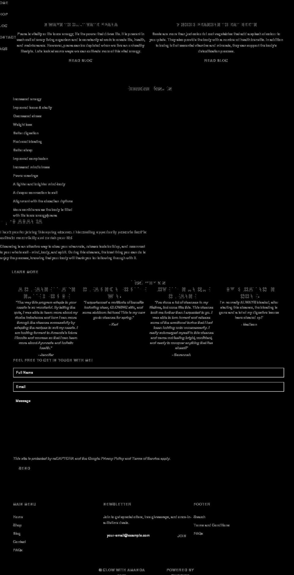 glowwithamanda.com shopify website screenshot