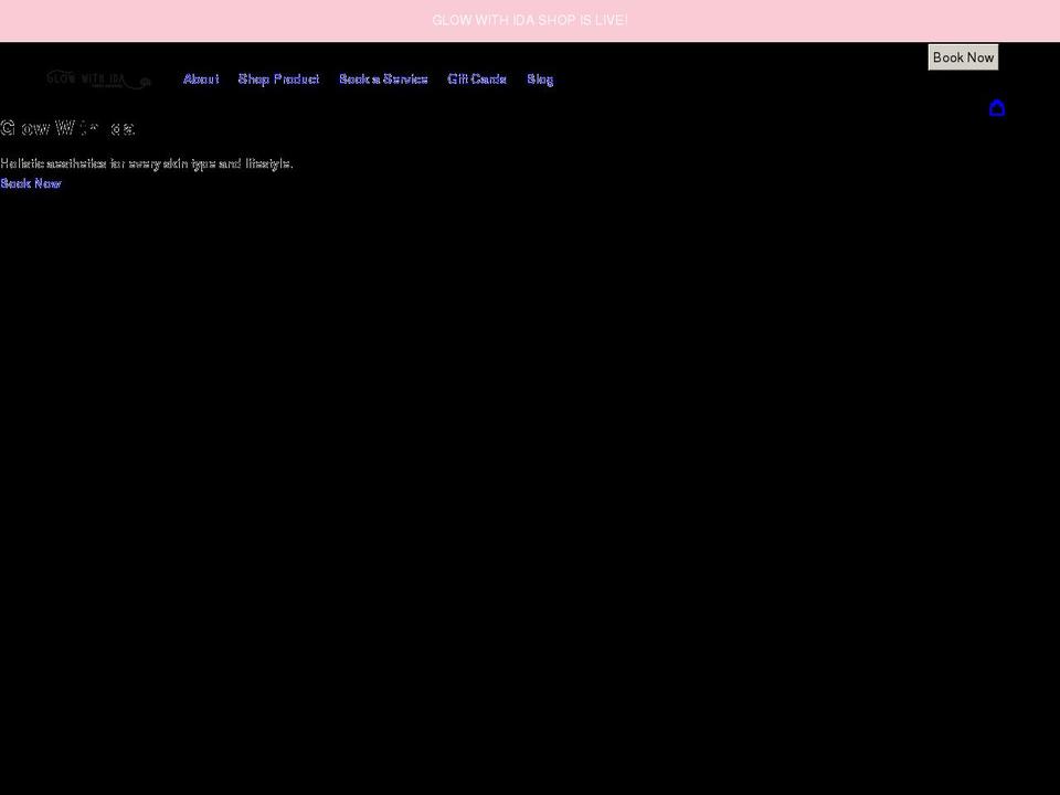 glowwithida.com shopify website screenshot