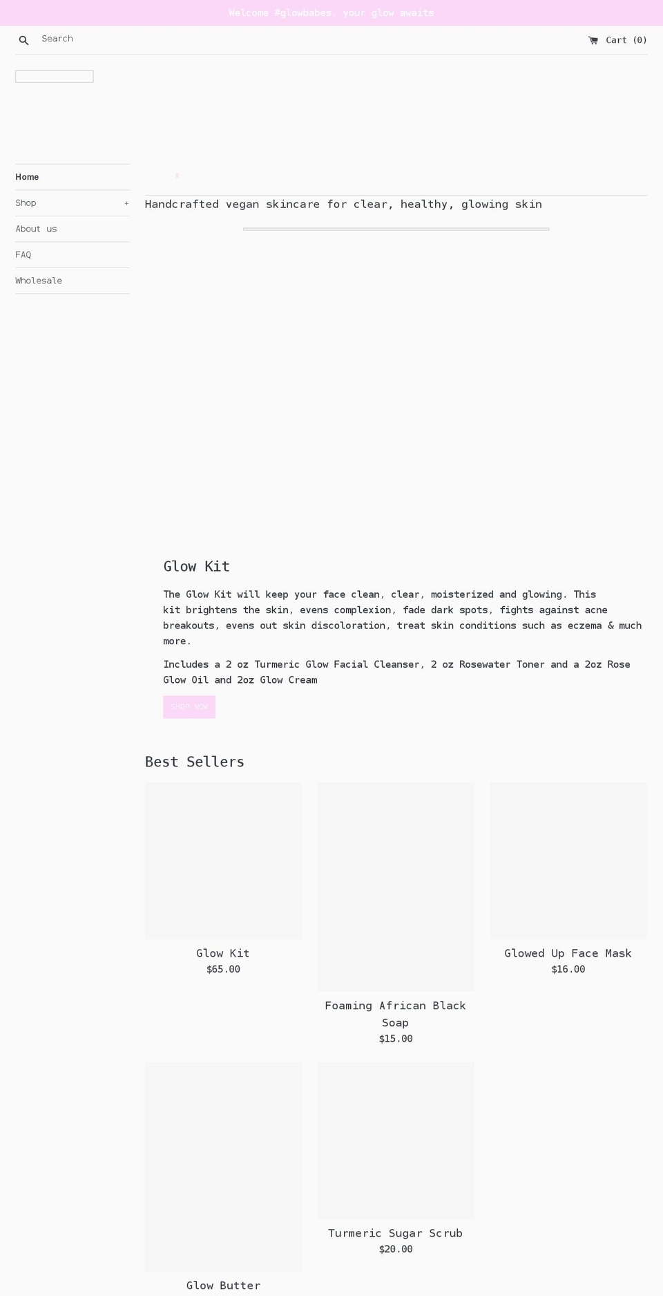 glowxkcosmetics.com shopify website screenshot