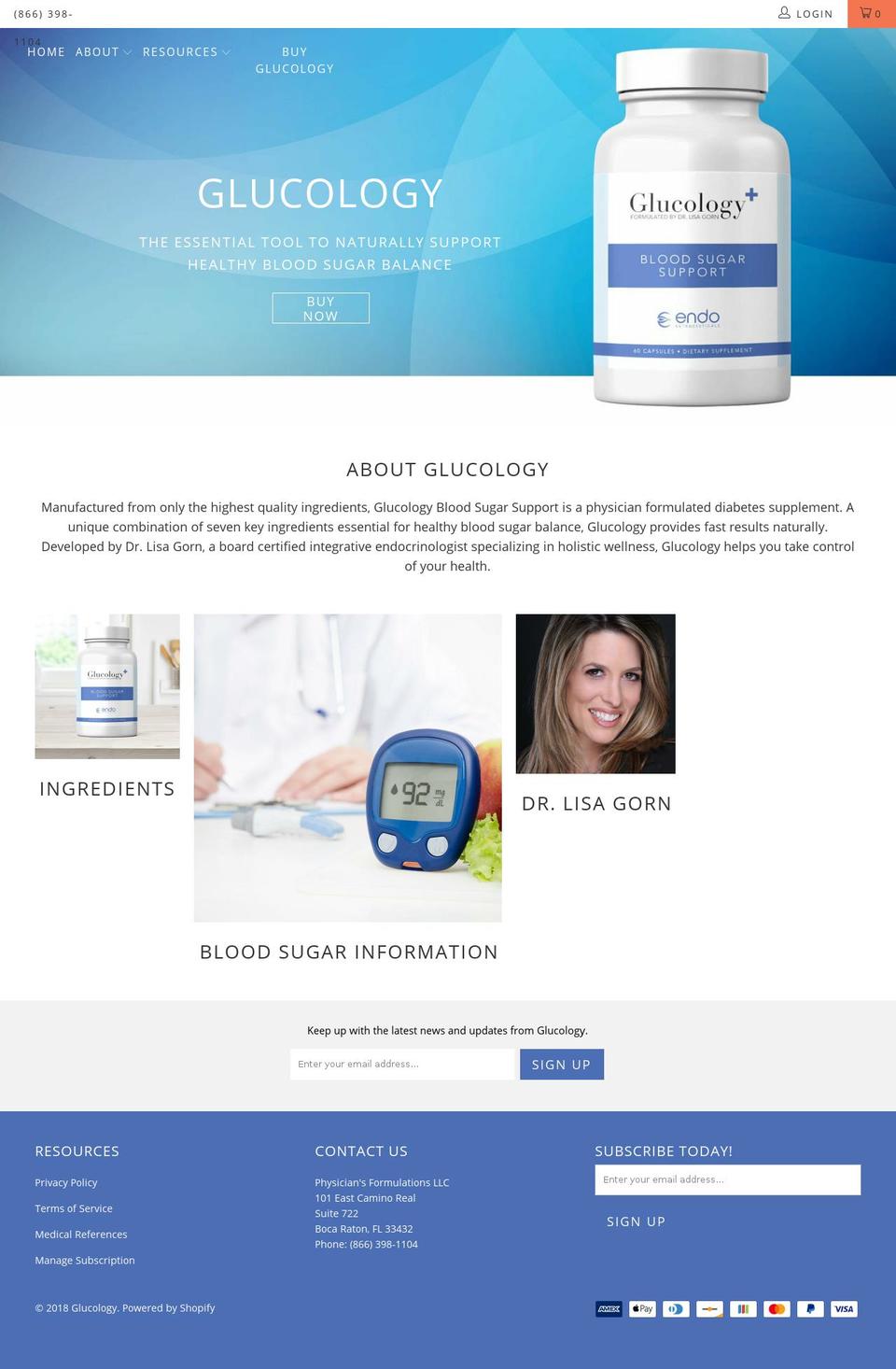 glucology.com shopify website screenshot