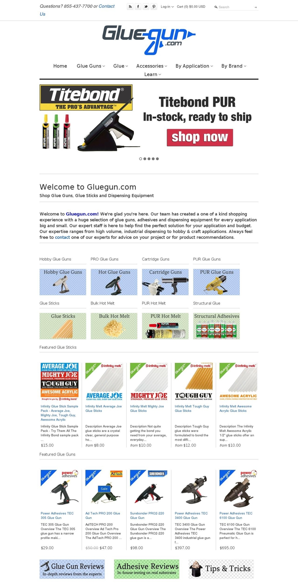 gluegun.com shopify website screenshot