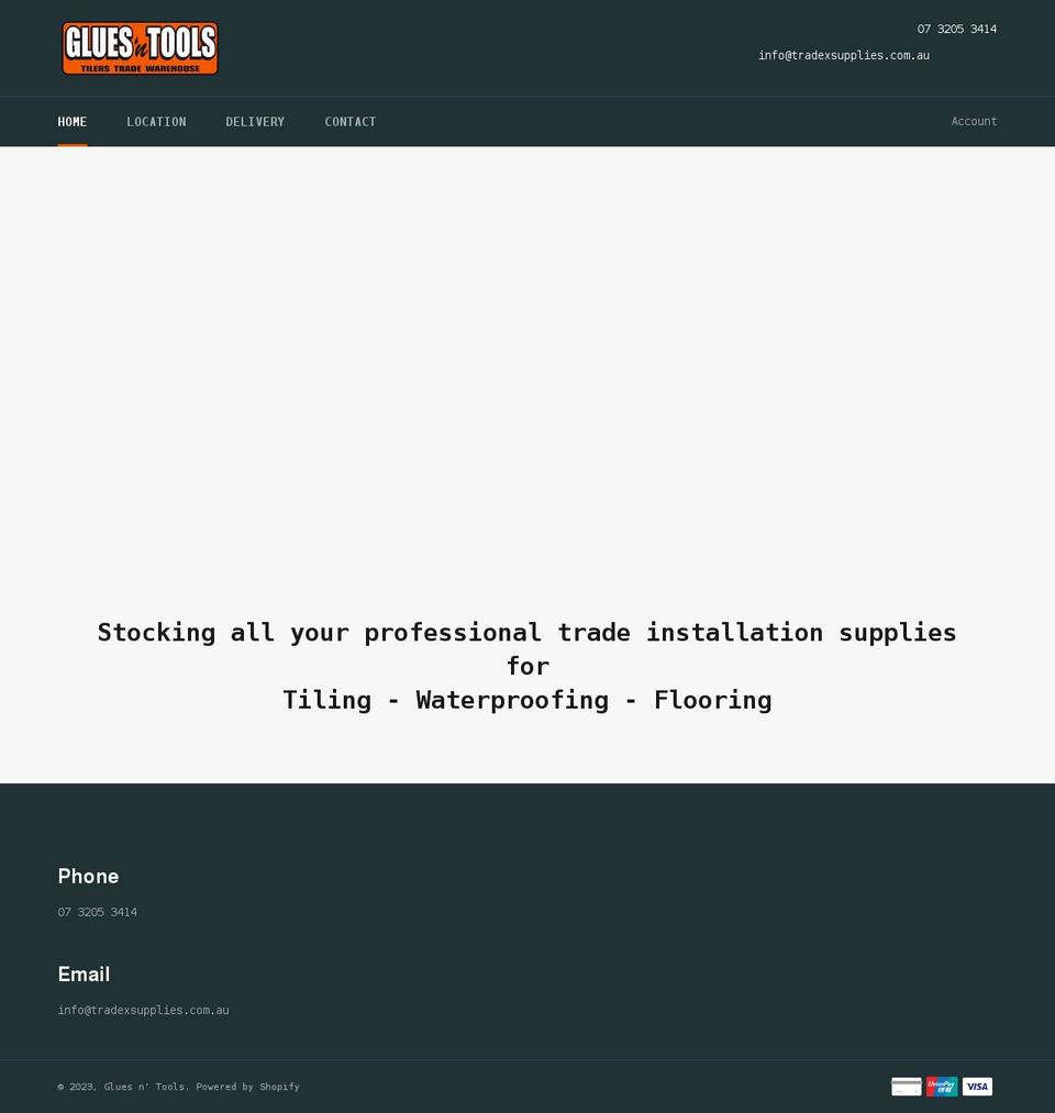 gluesntools.com.au shopify website screenshot