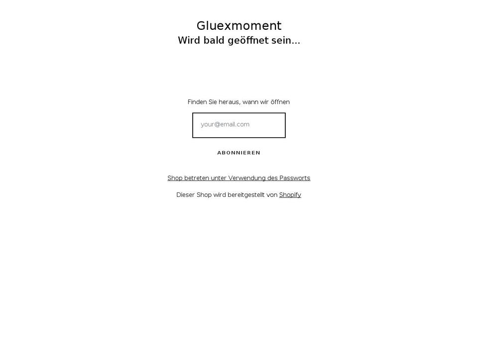 gluexmoment.at shopify website screenshot