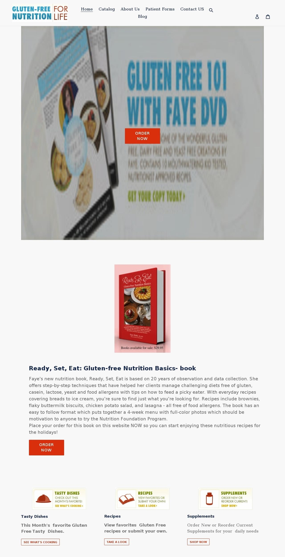 glutenfreenutritionforlife.com shopify website screenshot