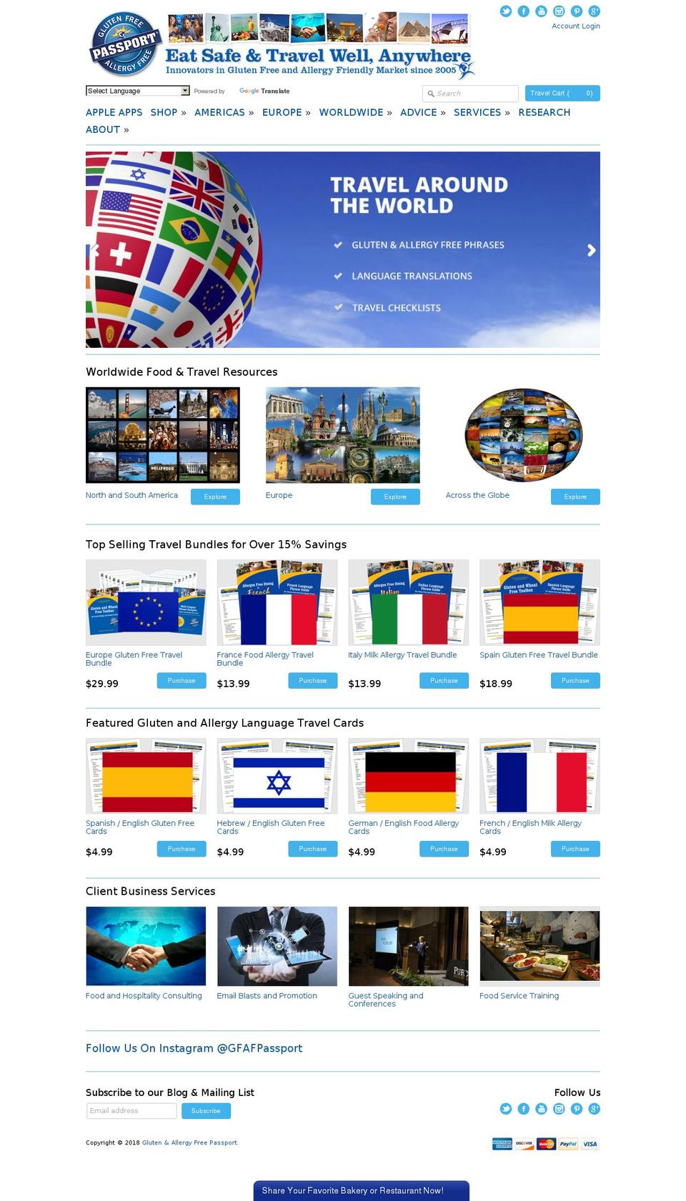 glutenfreepassports.com — Shopify storefront screenshot
