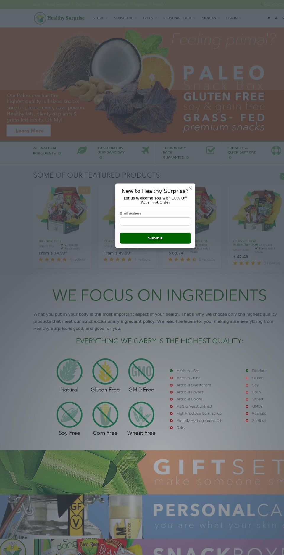 glutenfreesurprise.com — Shopify storefront screenshot