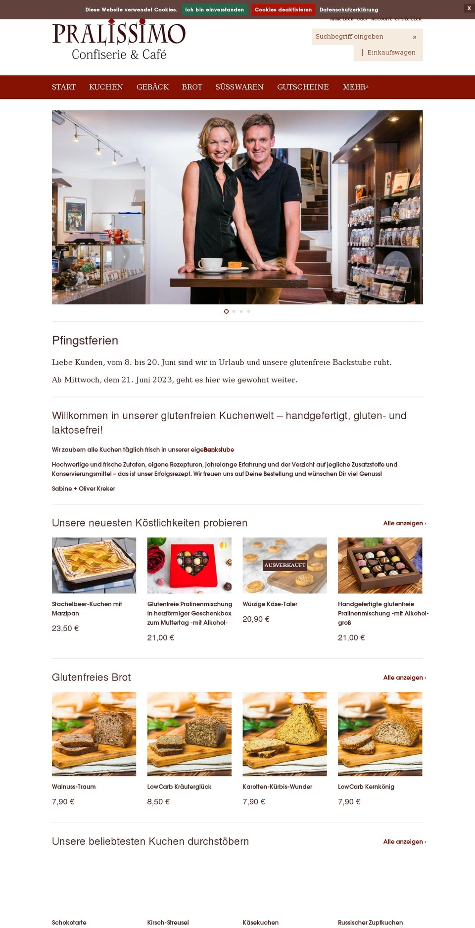 glutenfreierkuchen.de shopify website screenshot