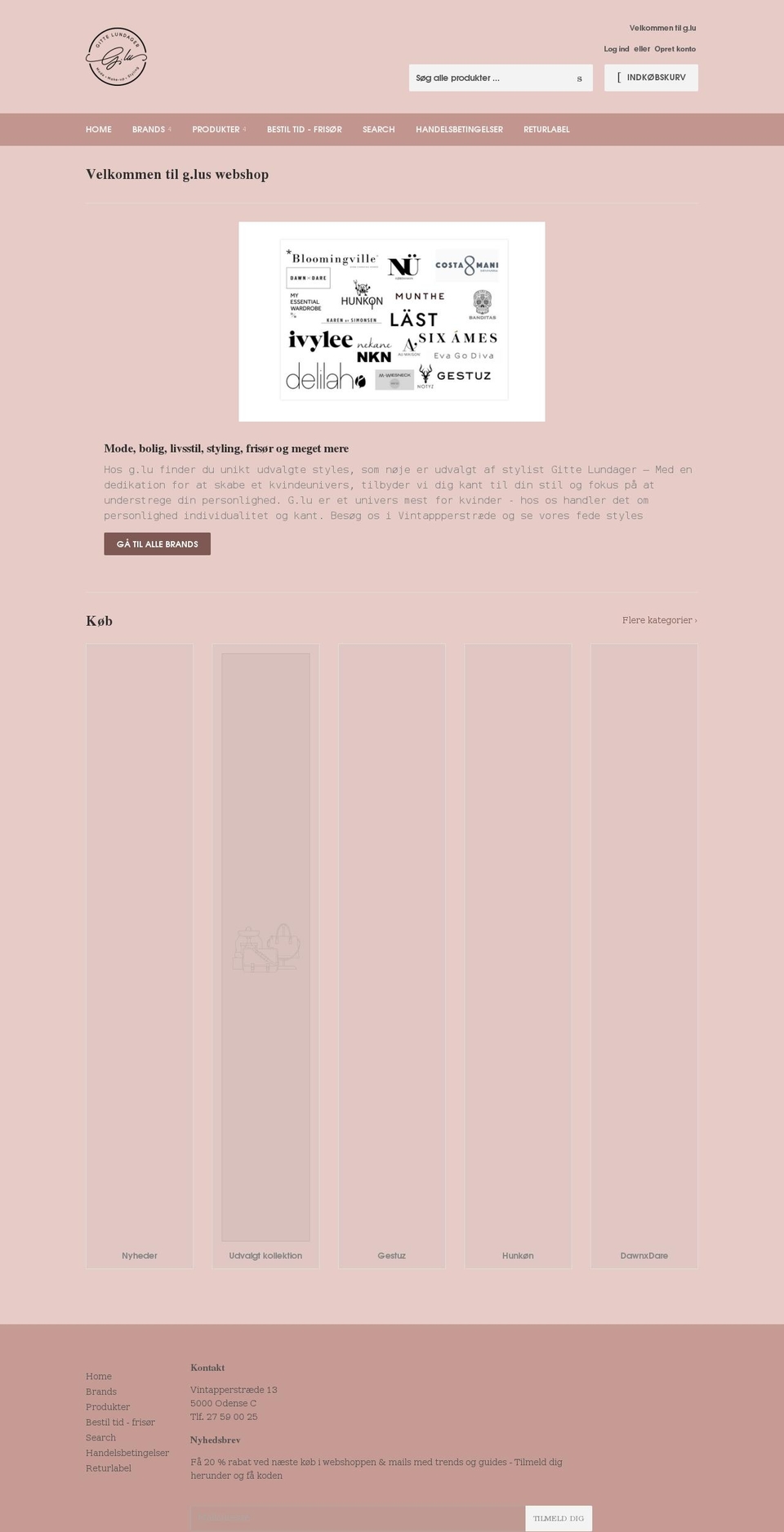 gluwebshop.dk shopify website screenshot