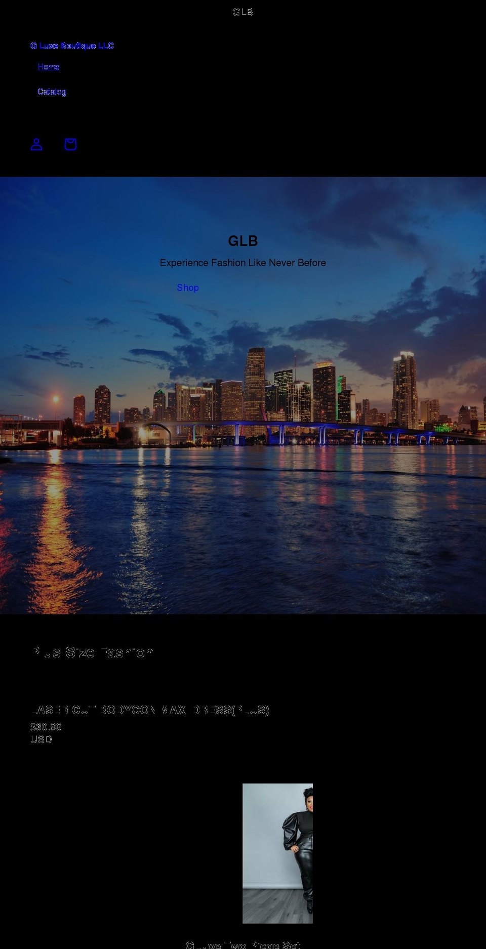 gluxeboutique.com shopify website screenshot