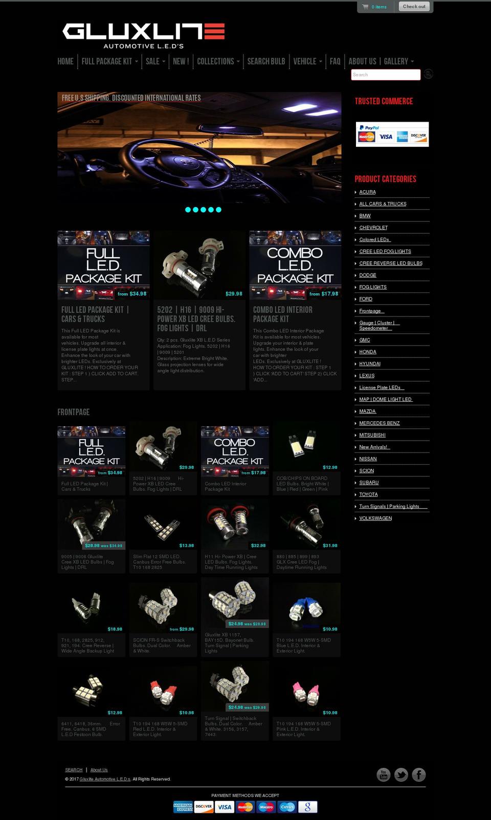 gluxlite.com shopify website screenshot