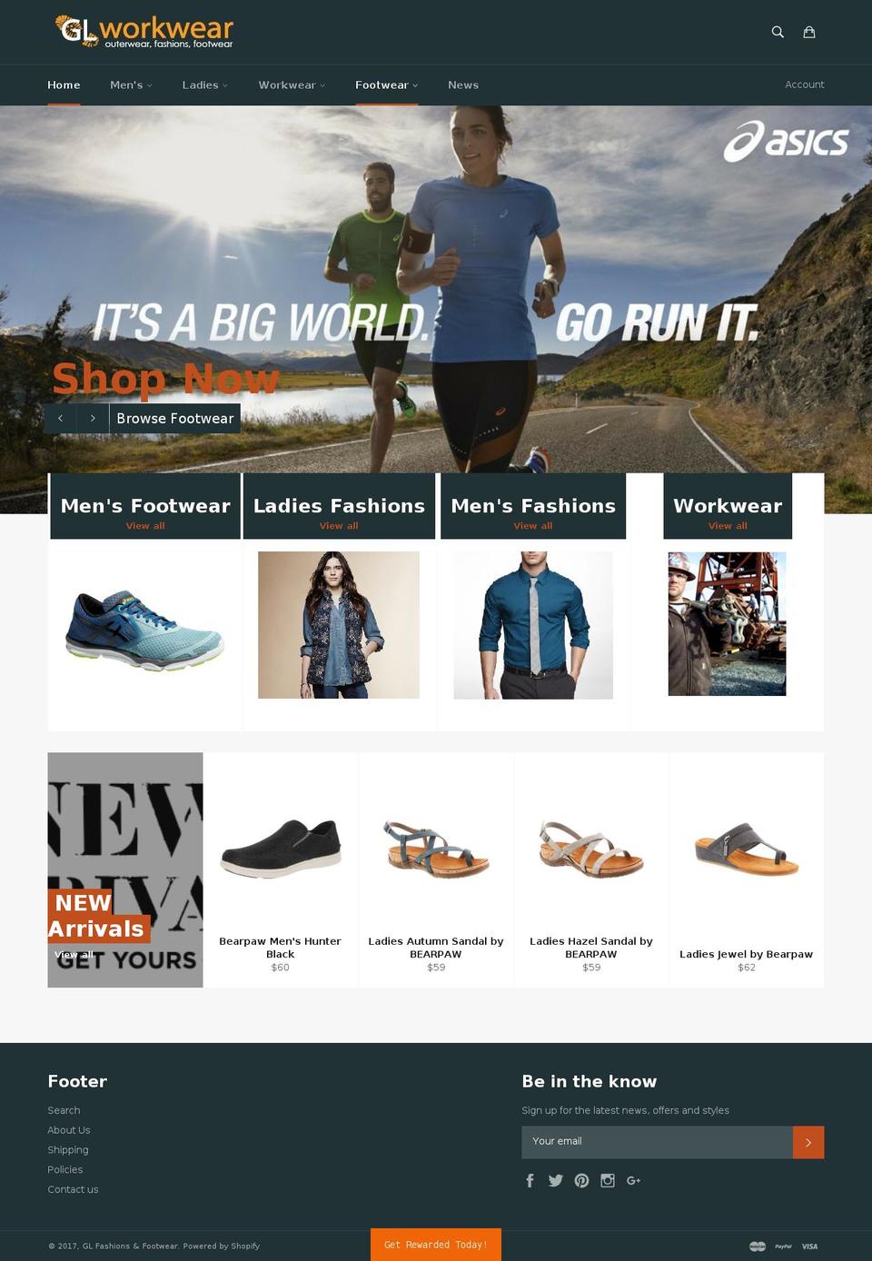 glworkwear.com shopify website screenshot