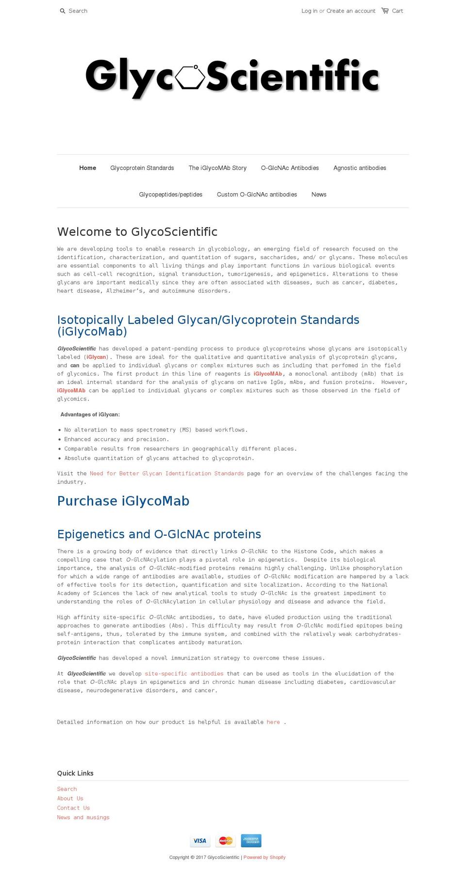 glycoscientific.com shopify website screenshot