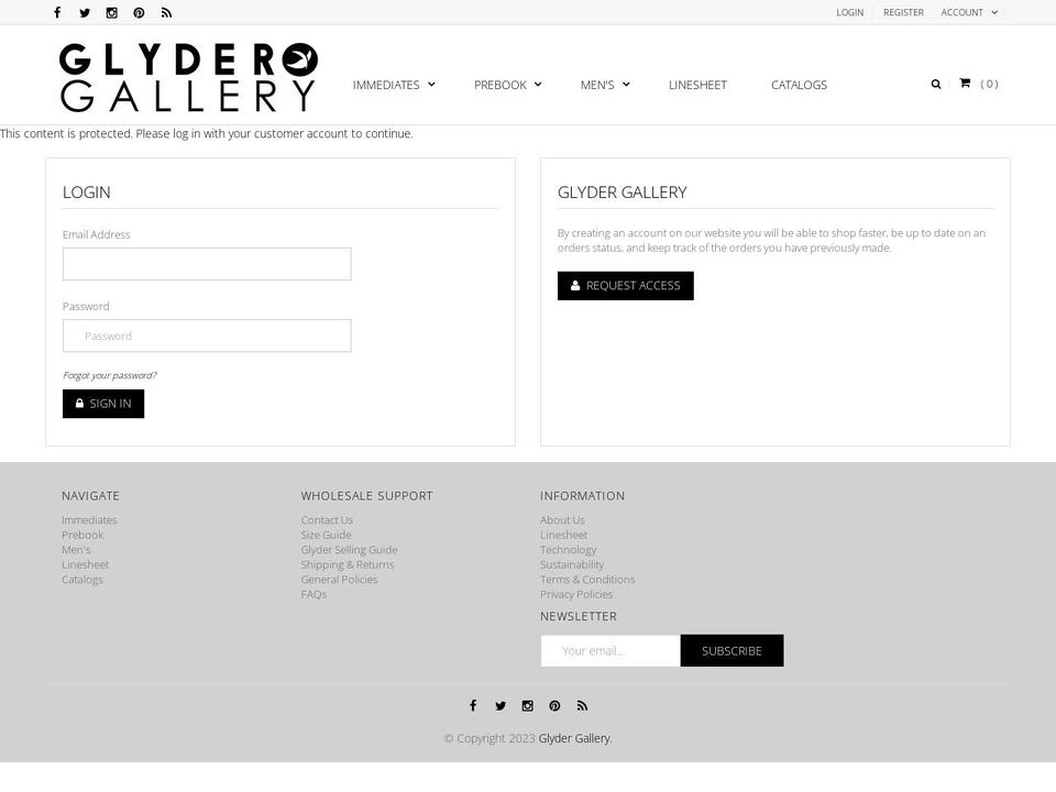 glydergallery.com shopify website screenshot