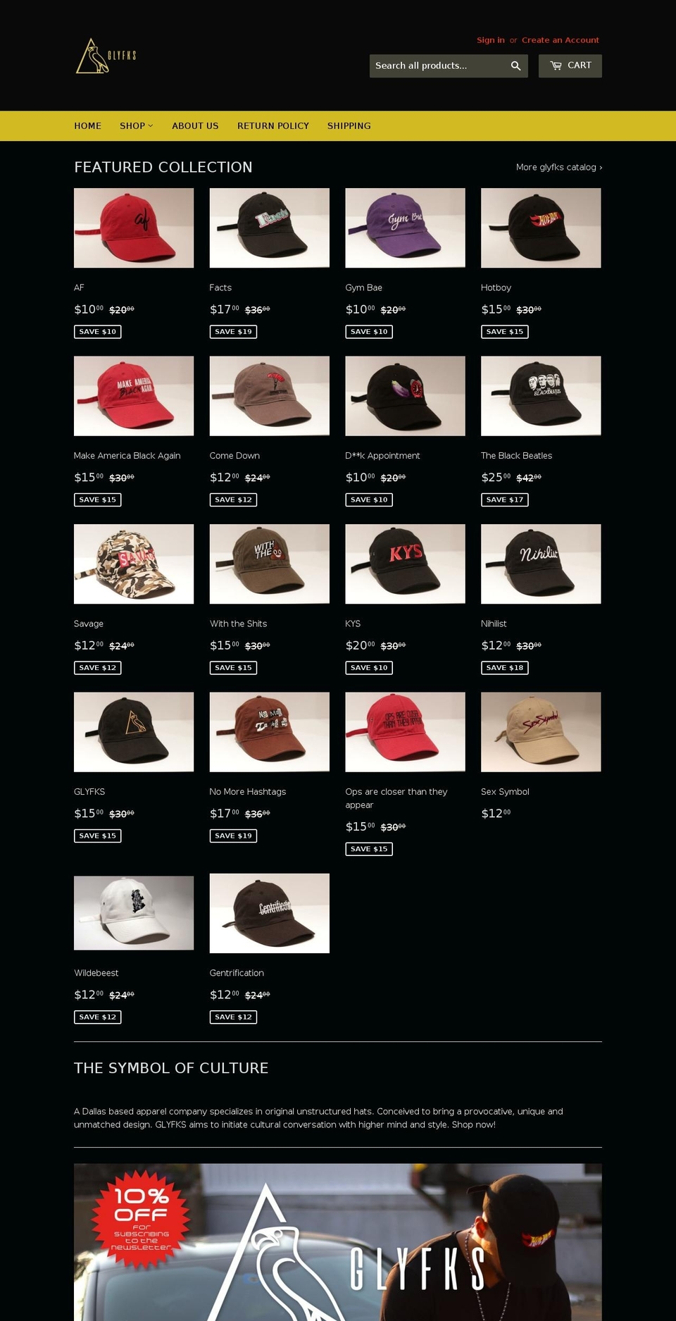 glyfks.com — Shopify storefront screenshot
