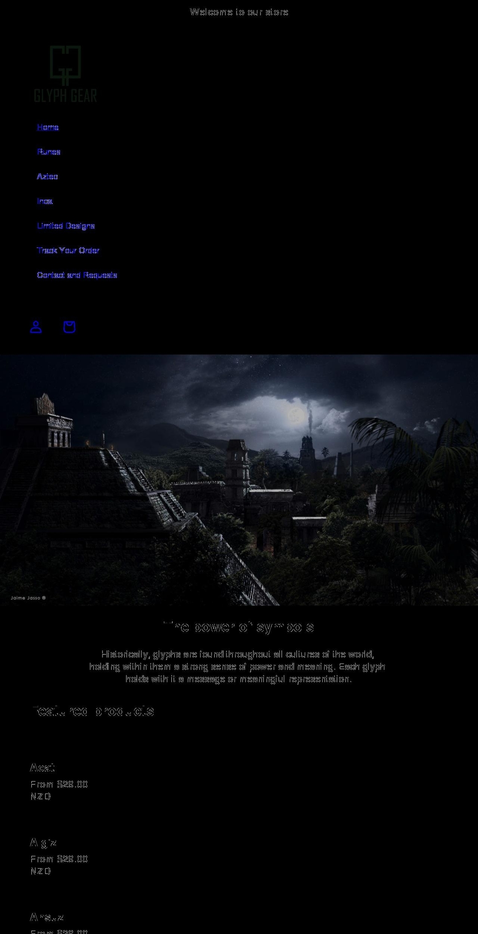 glyphgear.com shopify website screenshot
