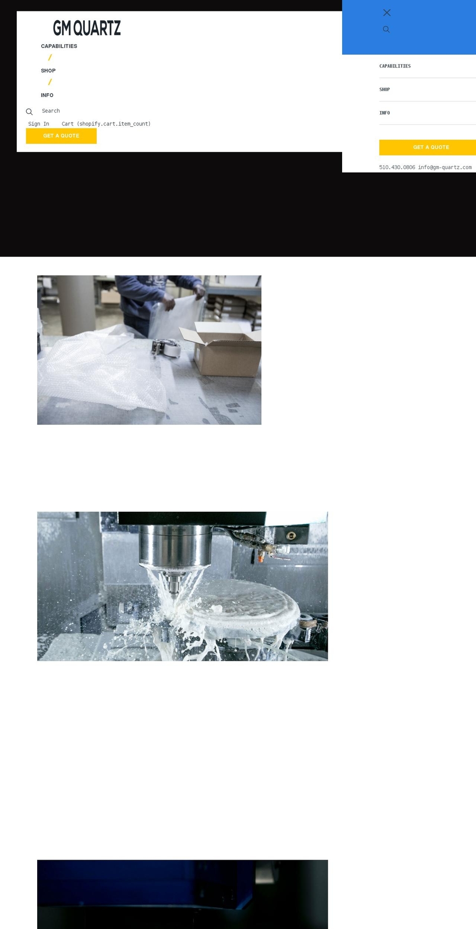 gm-quartz.com shopify website screenshot
