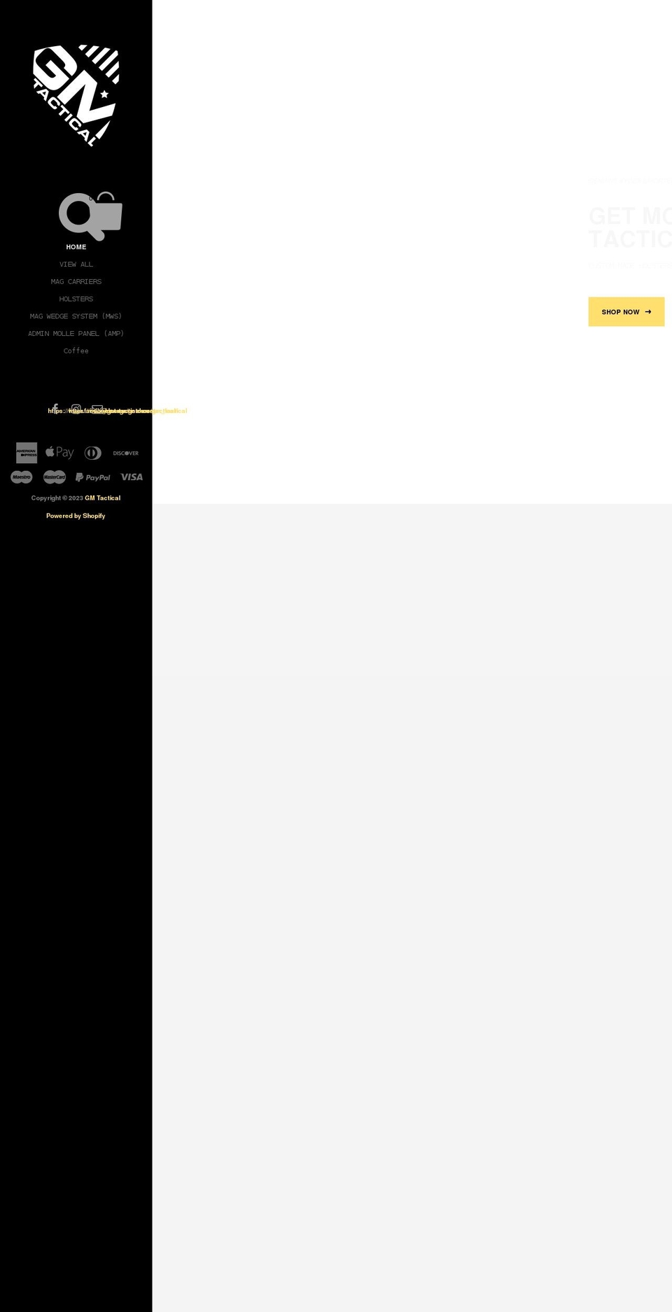 gm-tactical.com shopify website screenshot