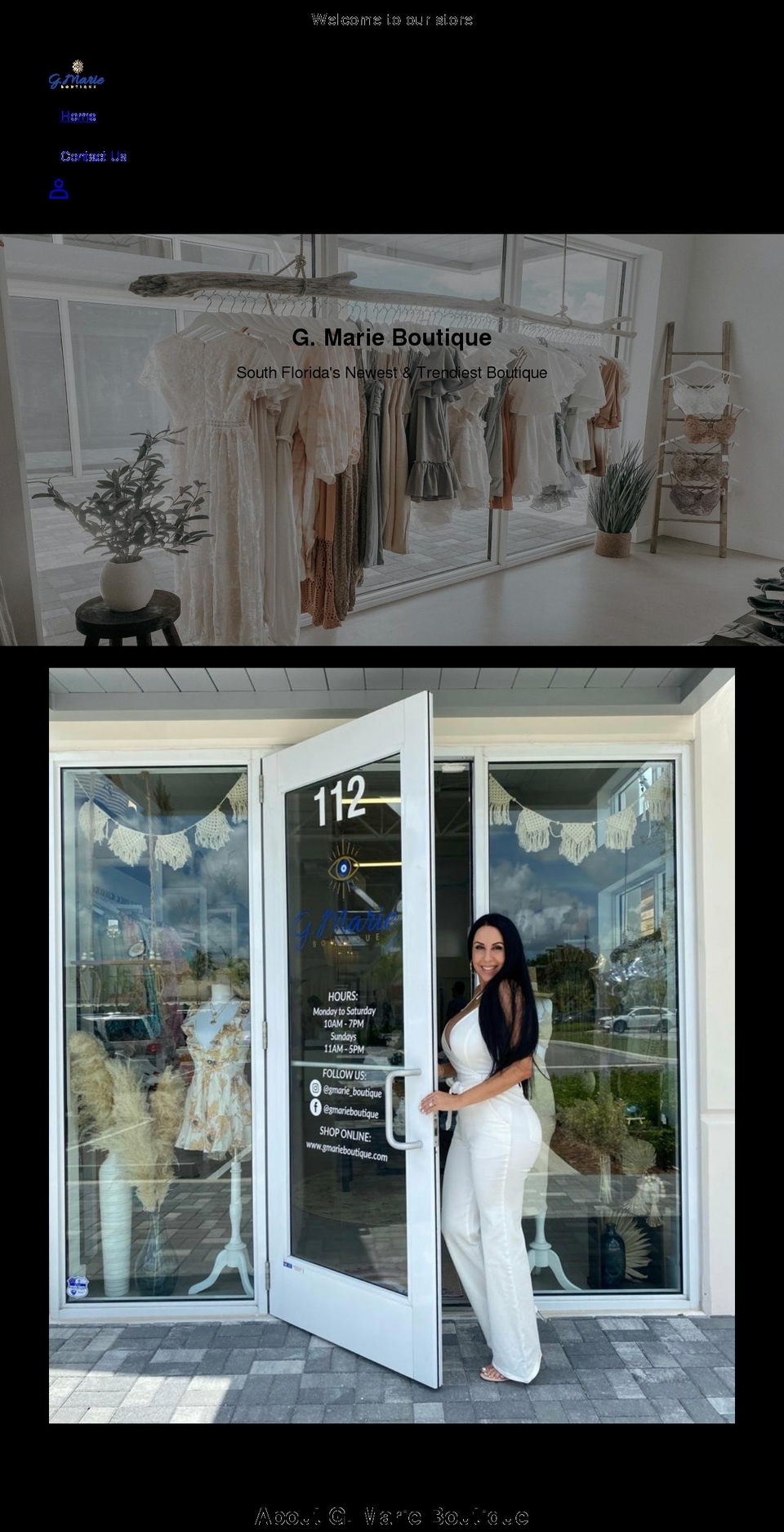 gmarieboutique.com shopify website screenshot