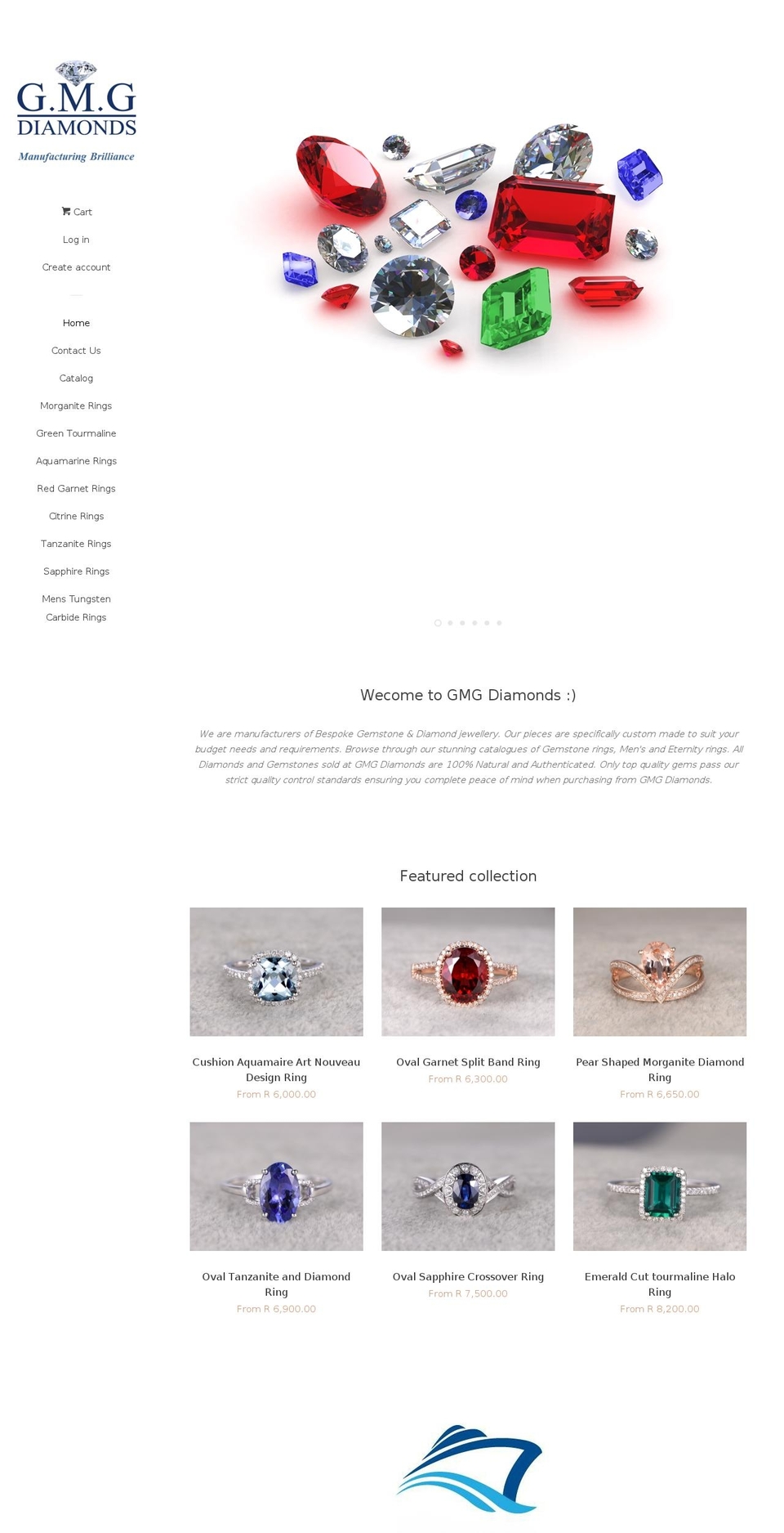 gmgdiamonds.diamonds shopify website screenshot